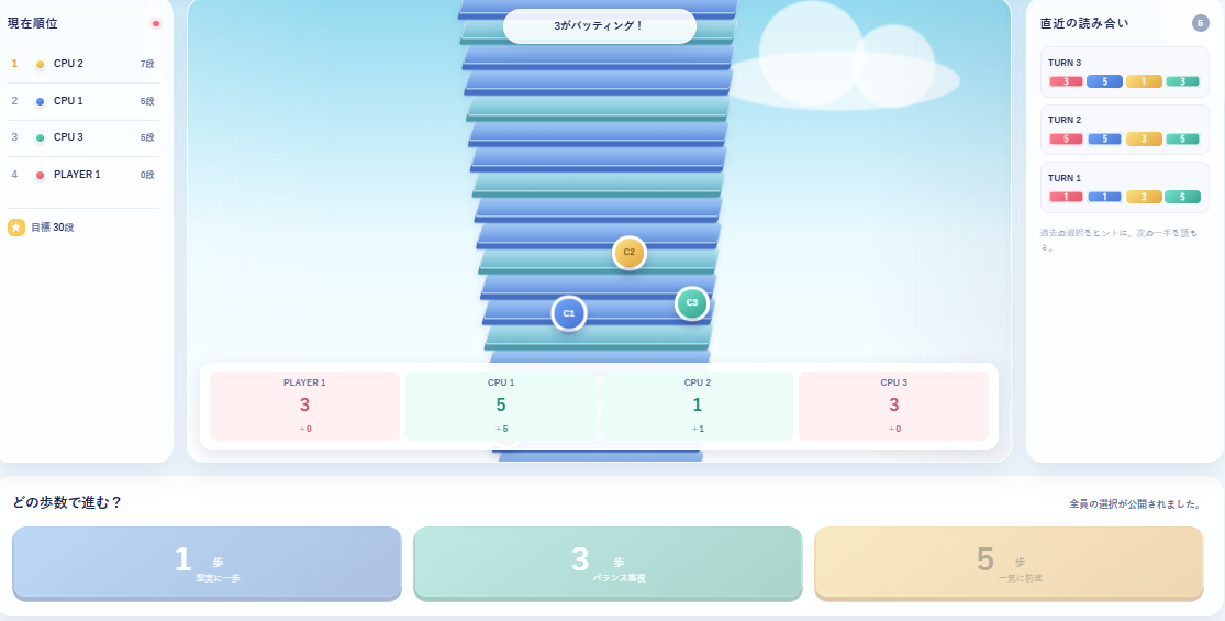 ステップマインドのゲーム画面